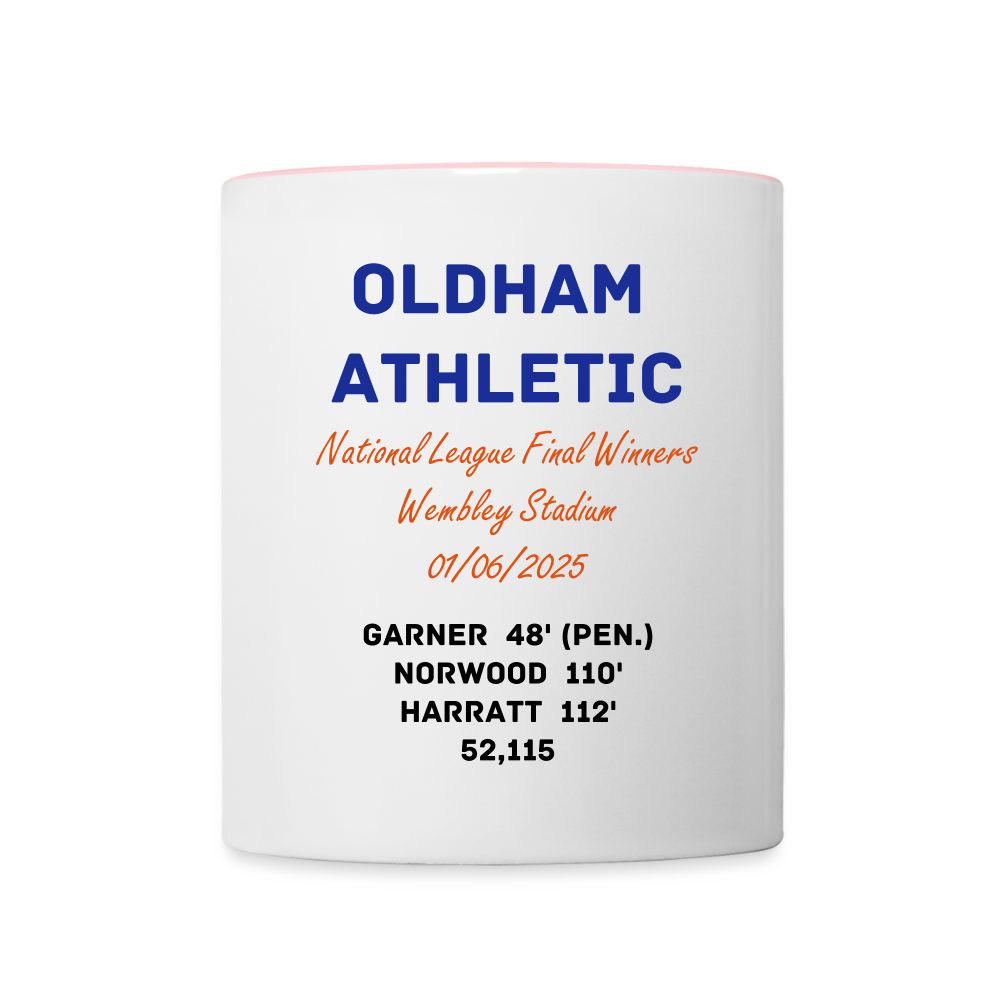 Contrasting Mug Oldham Athletic National League Play Off Final - white/pink