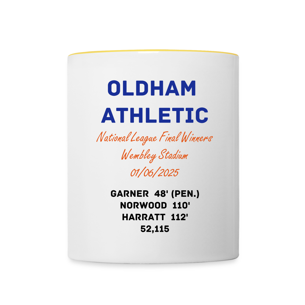 Contrasting Mug Oldham Athletic National League Play Off Final - white/yellow
