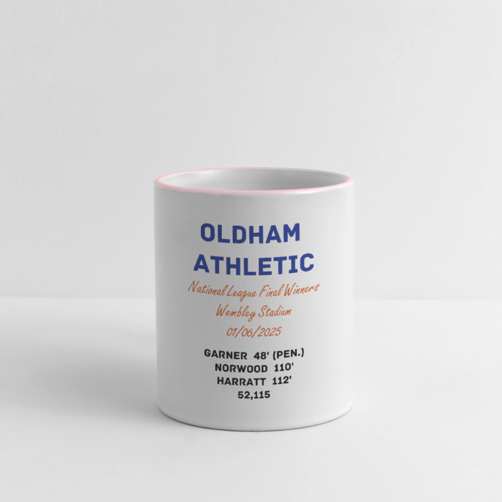 Contrasting Mug Oldham Athletic National League Play Off Final - white/pink