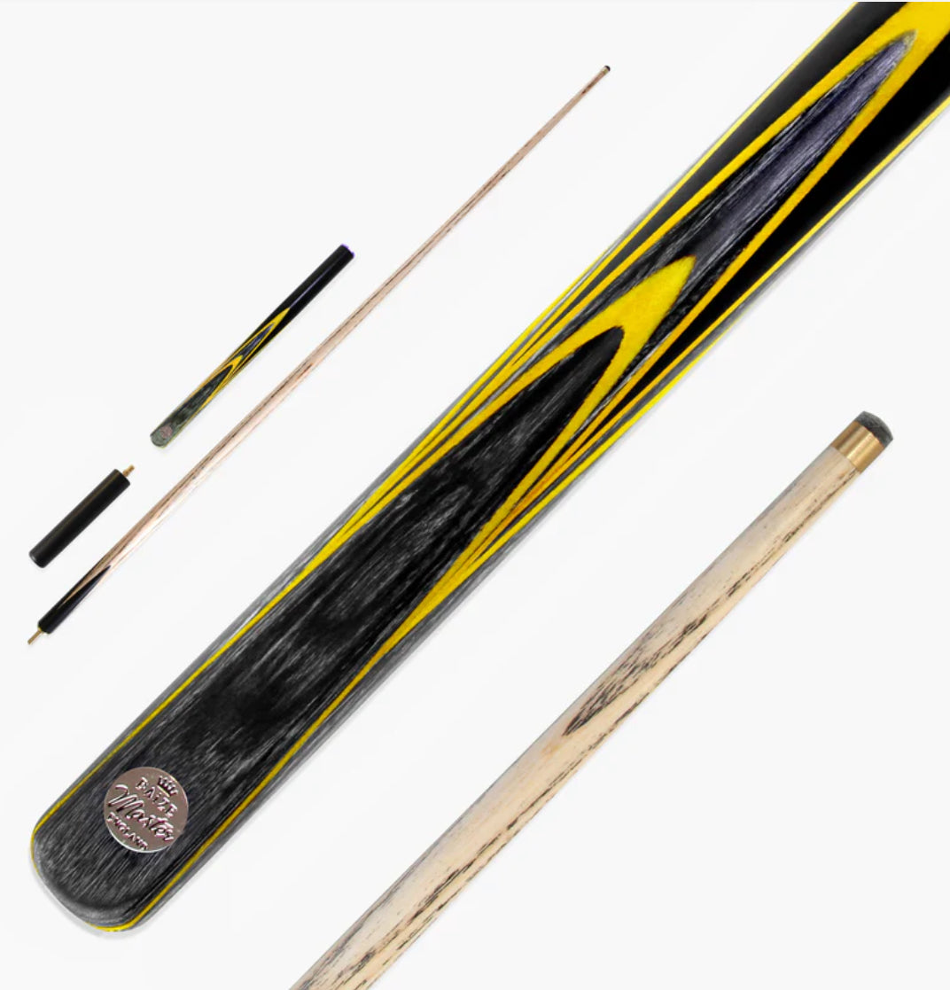 G14 Baize Master Gold Series 58 Inch ELECTRIC EMPEROR Hand Made ¾ Jointed Professional Ebony Snooker Cue with 9.5mm Tip (Various Colours))