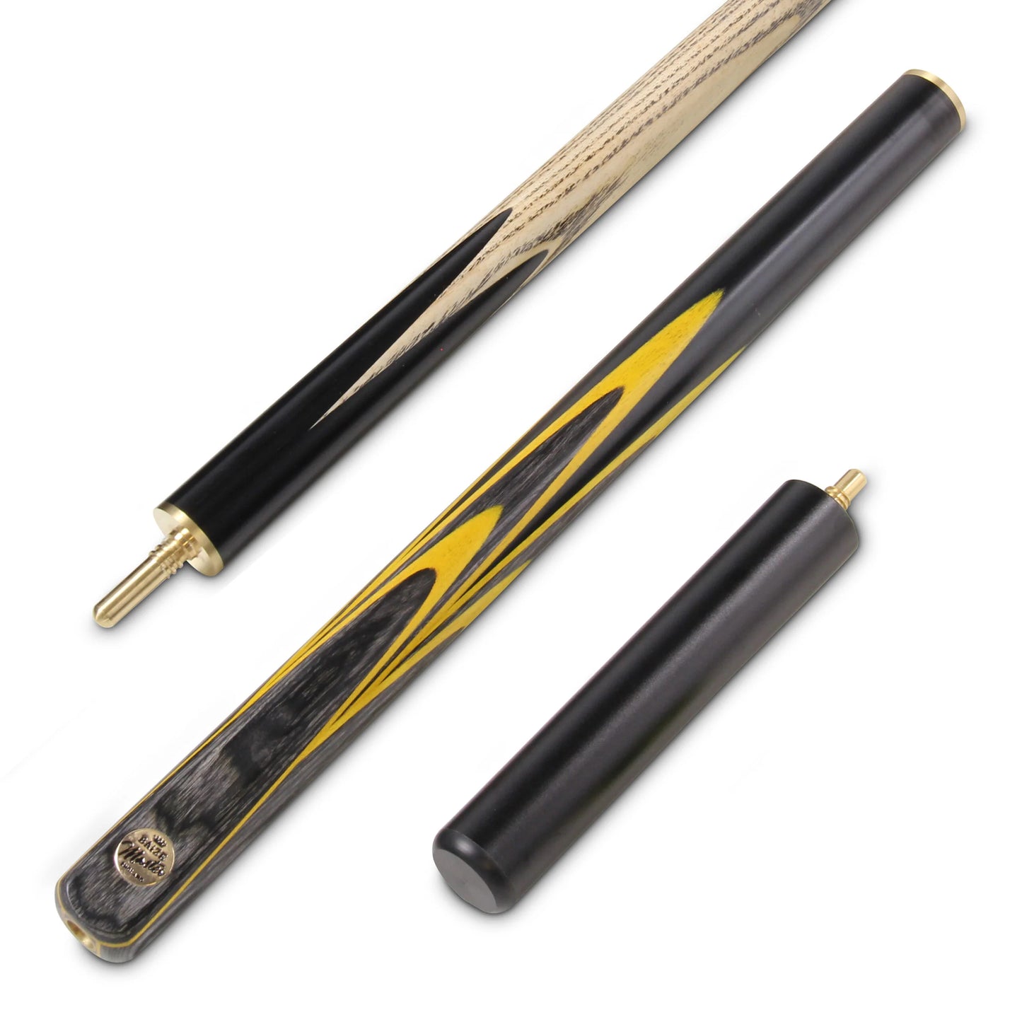 G14 Baize Master Gold Series 58 Inch ELECTRIC EMPEROR Hand Made ¾ Jointed Professional Ebony Snooker Cue with 9.5mm Tip (Various Colours))