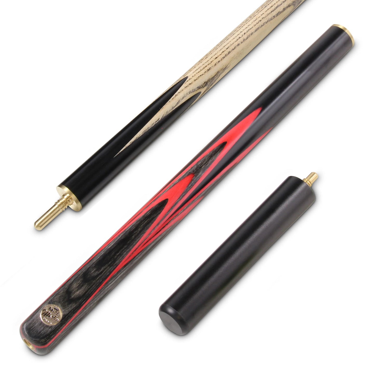 G14 Baize Master Gold Series 58 Inch ELECTRIC EMPEROR Hand Made ¾ Jointed Professional Ebony Snooker Cue with 9.5mm Tip (Various Colours))