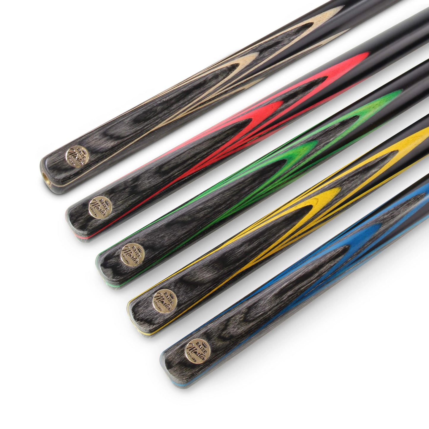 G14 Baize Master Gold Series 58 Inch ELECTRIC EMPEROR Hand Made ¾ Jointed Professional Ebony Snooker Cue with 9.5mm Tip (Various Colours))