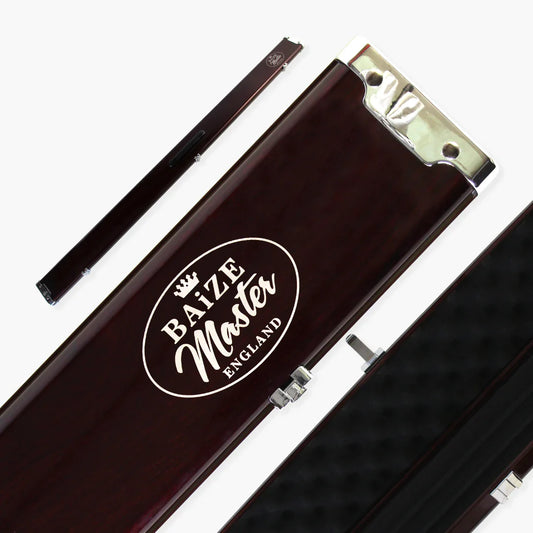Baize Master PRESTIGE 1 Piece Metal Snooker Pool Cue Case - Holds 3 Cues FREE UK MAINLAND DELIVERY - Glossy dark red