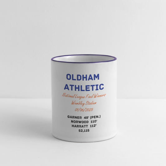 Contrasting Mug Oldham Athletic National League Play Off Final - white/cobalt blue