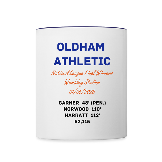 Contrasting Mug Oldham Athletic National League Play Off Final - white/cobalt blue