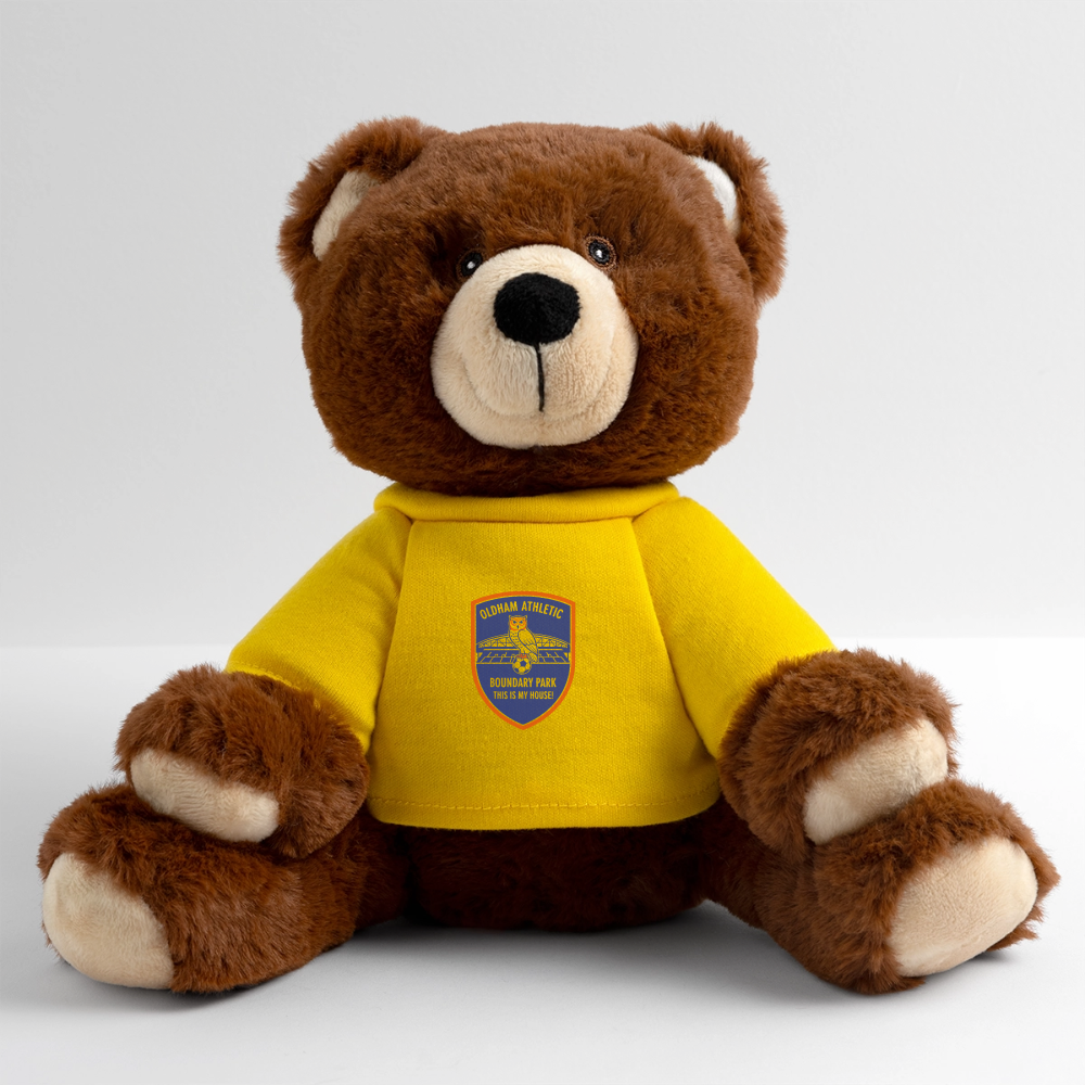 MiniFeet® RecycelBär® Teddy Bear Brown Oldham Athletic - sun yellow