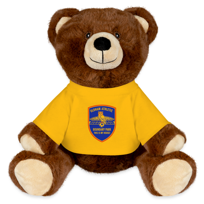 MiniFeet® RecycelBär® Teddy Bear Brown Oldham Athletic - sun yellow