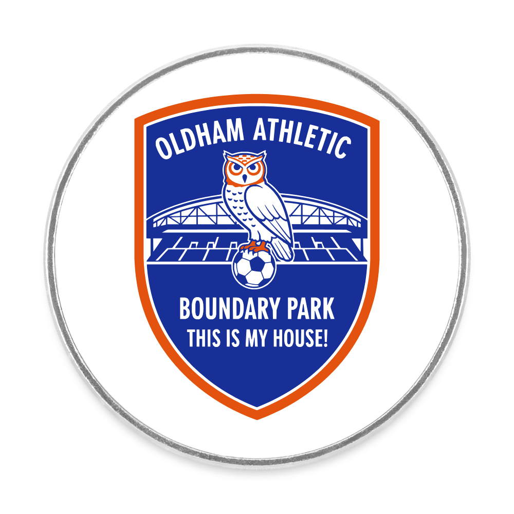 Round  fridge magnet Oldham Athletic - white