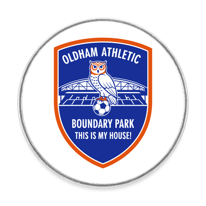 Round  fridge magnet Oldham Athletic - white