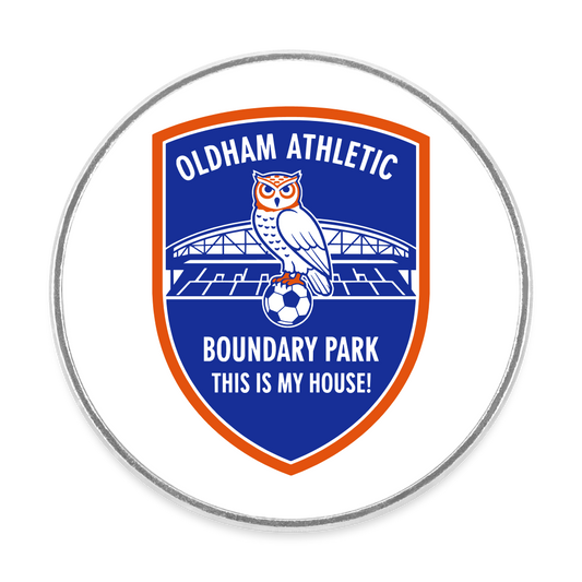 Round  fridge magnet Oldham Athletic - white