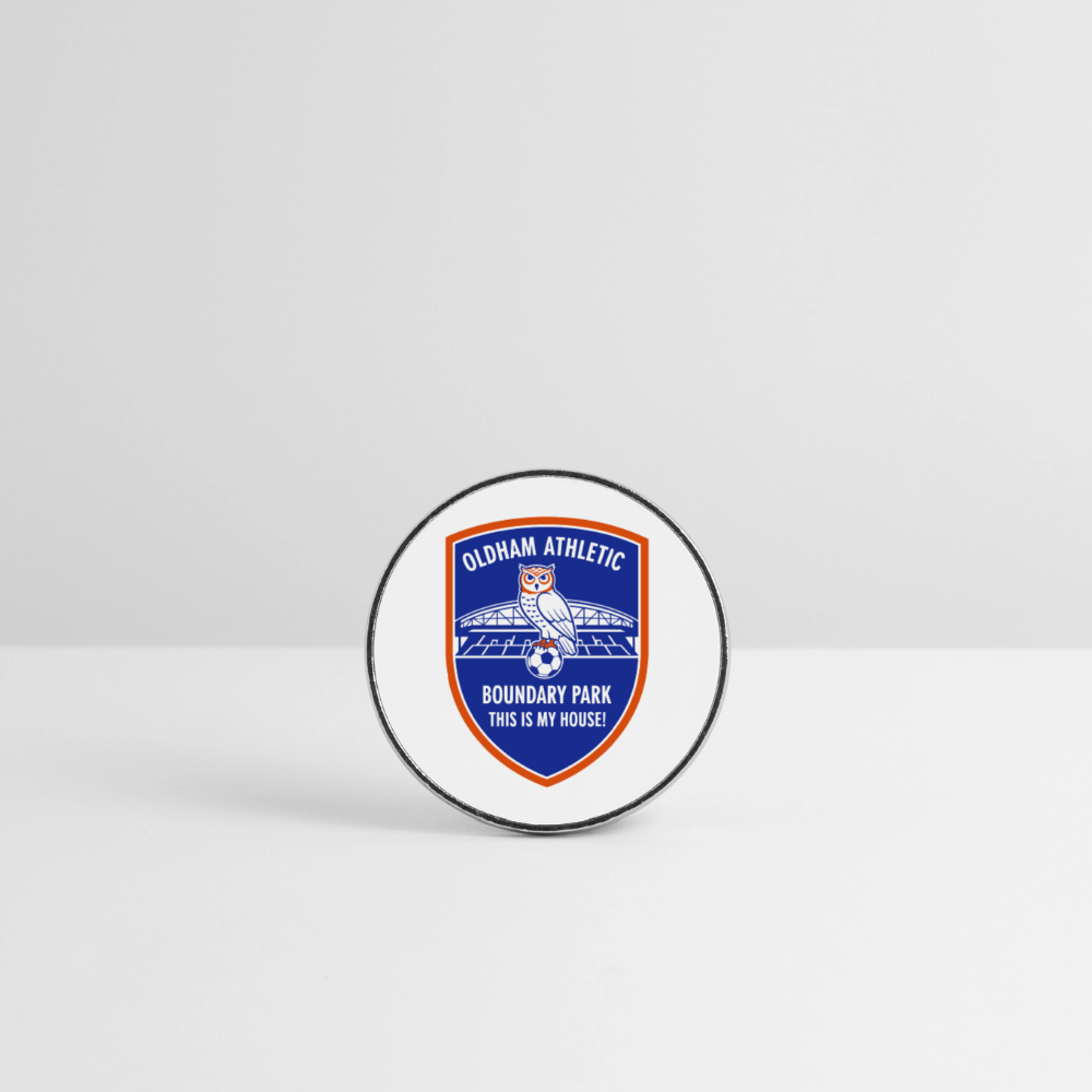 Round  fridge magnet Oldham Athletic - white
