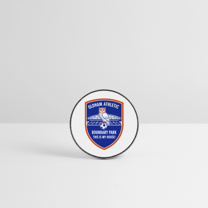 Round  fridge magnet Oldham Athletic - white