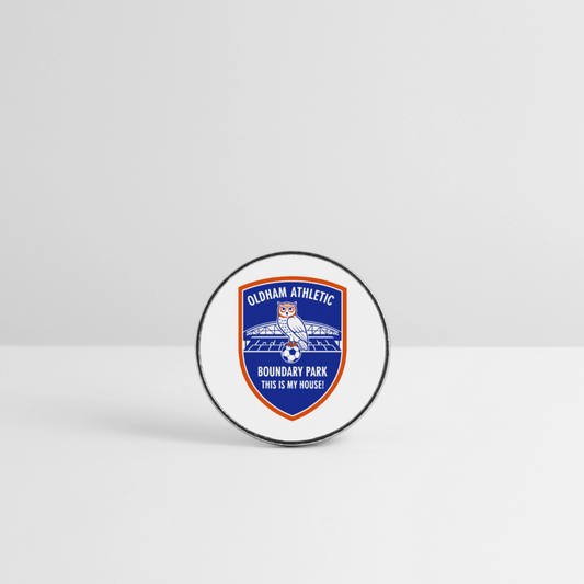 Round  fridge magnet Oldham Athletic - white