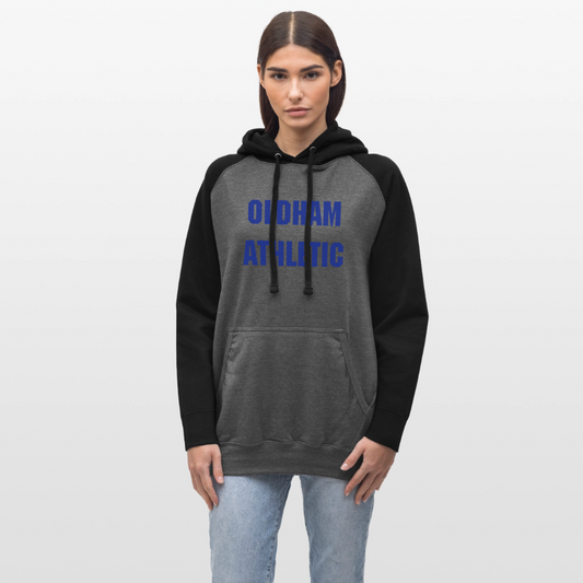 Unisex Baseball Hoodie OLDHAM ATHLETIC - graphite/black