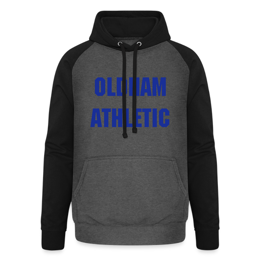 Unisex Baseball Hoodie OLDHAM ATHLETIC - graphite/black